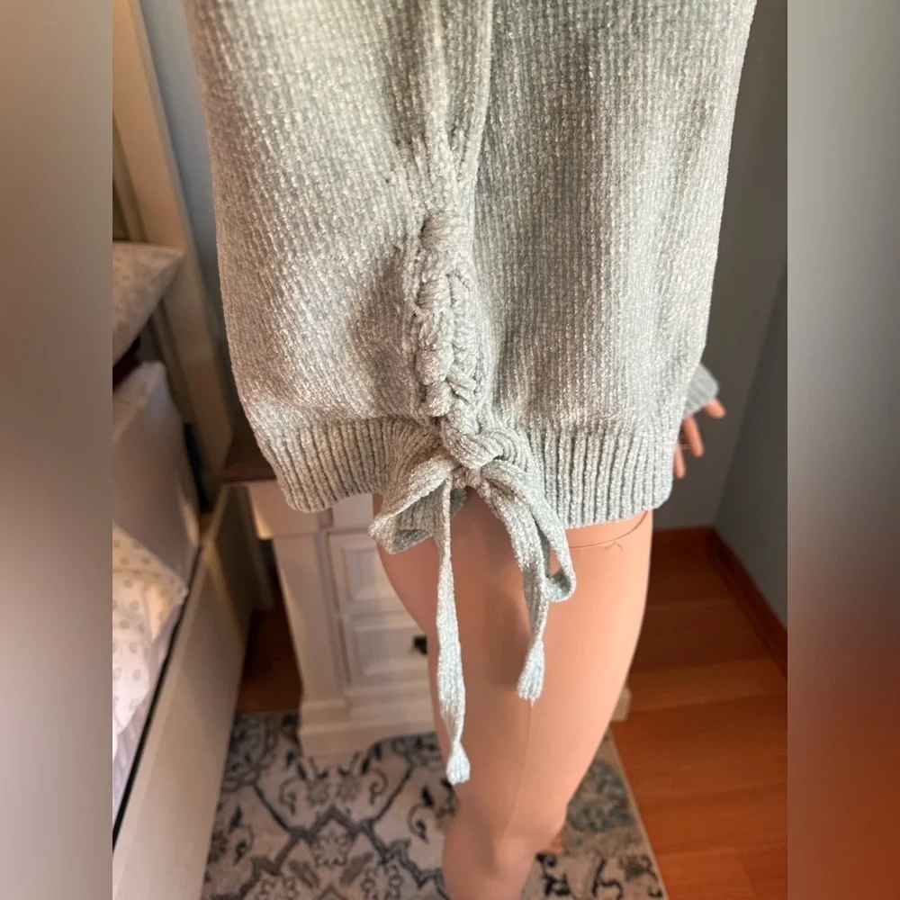 Blush & Bloom Chenille Cowl Neck Women’s Sweater XL Mint Green Oversized Soft